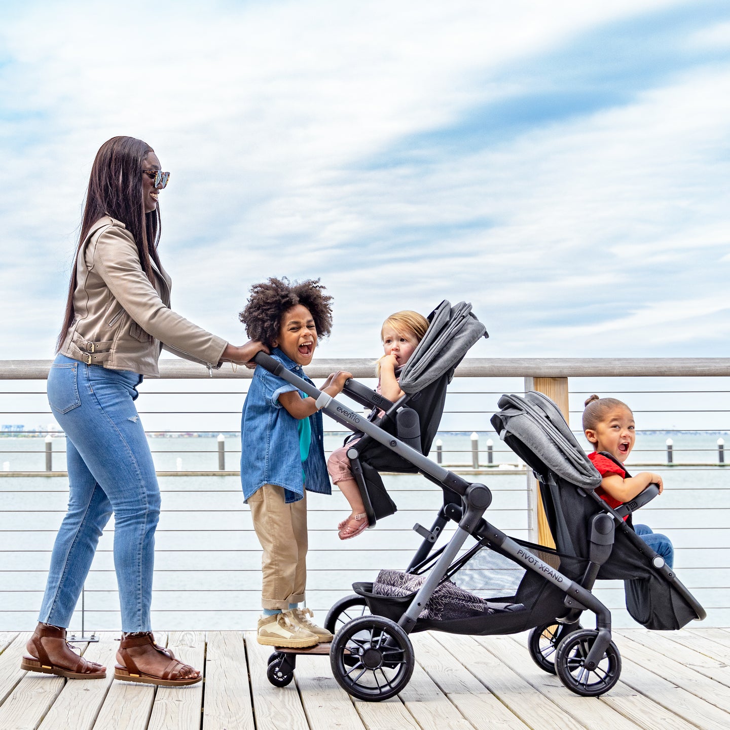 Evenflo - Pivot Xpand Modular Double Stroller - Ayrshire Black